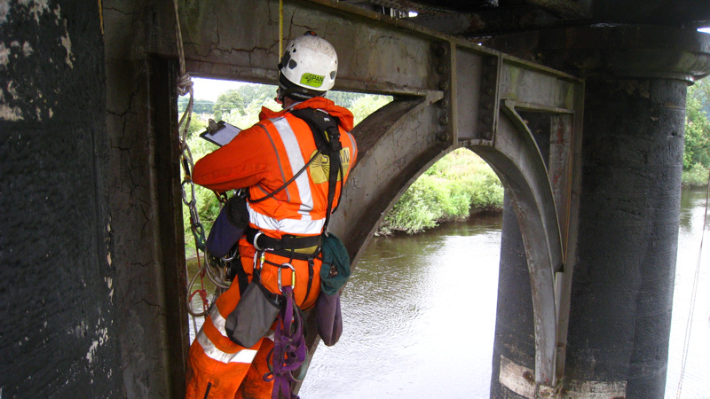 Rail bridge inspection - Earn Viaduct, UK